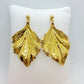 Large Leaf Stud Earrings in Gold Plated Stainless Steel