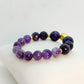 Natural Amethyst Bracelet with Money Bag Pixiu in 1O-14mm Stones