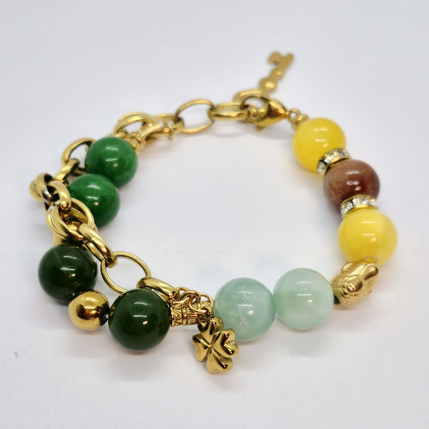Natural Mixed Jade Bracelet in 12mm Stones