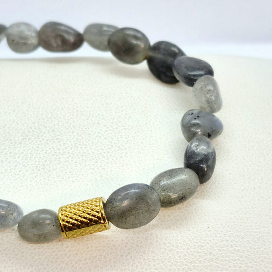 Natural Labradorite Bracelet in Irregular Stones