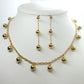 Earrings and Necklace Set in Gold Plated Stainless Steel