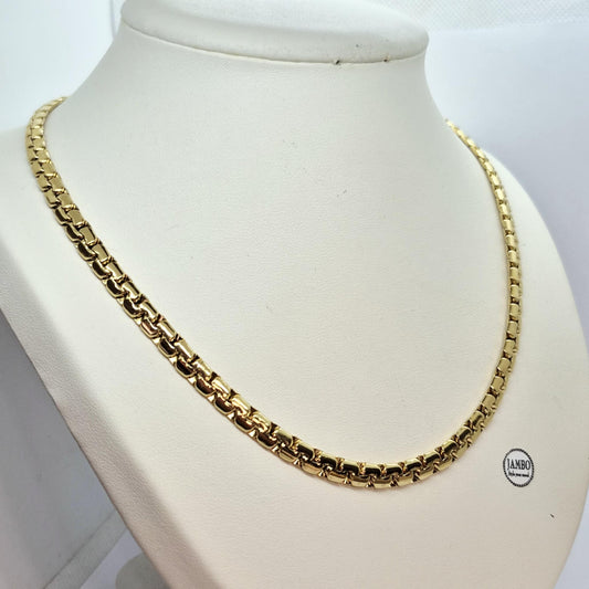 Gold Platted Stainless Steel Flat Chain Necklace Choker