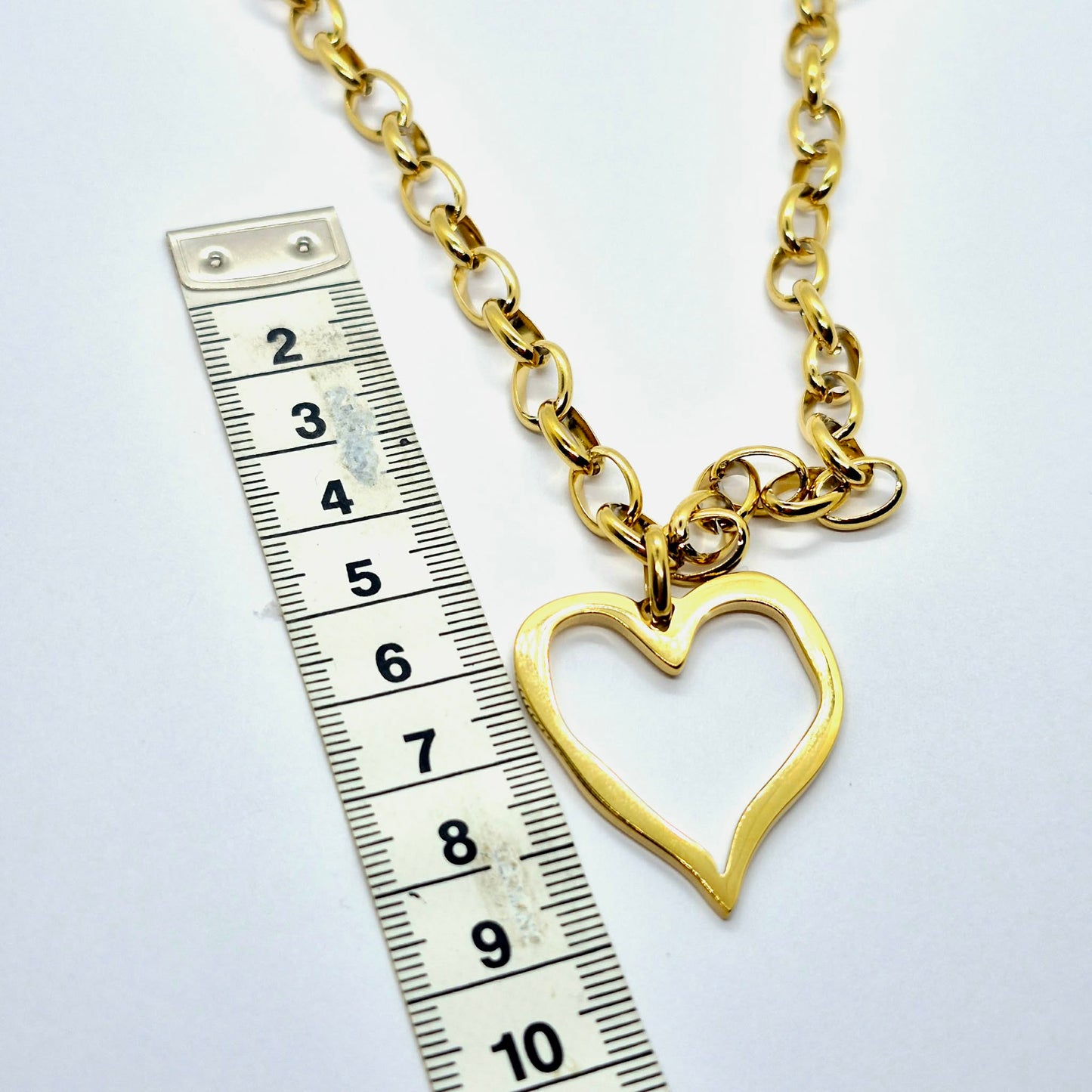 Heart Pendant Necklace in Gold Platted Stainless Steel