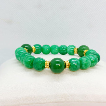 Natural Mixed Chinese and Hetian Jade Bracelet in 10-12m Stones