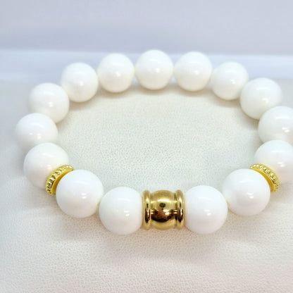 Natural Tridacna Bracelet in 12mm Stones