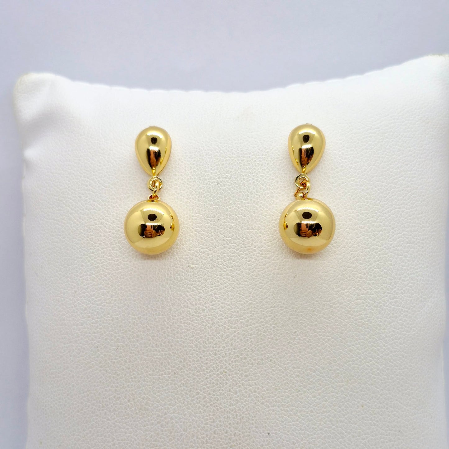 Ball Hoop Earrings in Gold Plated Stainless Steel