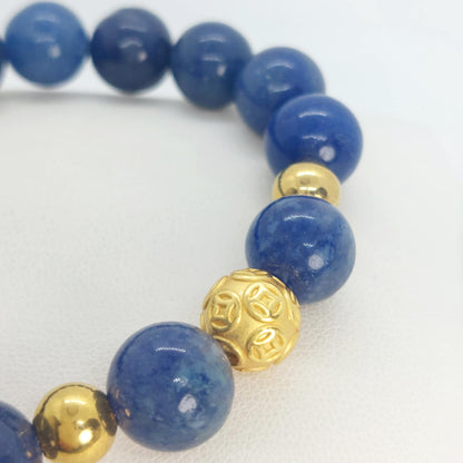 Natural Blue Aventurine Bracelet in 12mm Stones