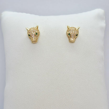 Leopard Earrings in Gold Plated Stainless Steel