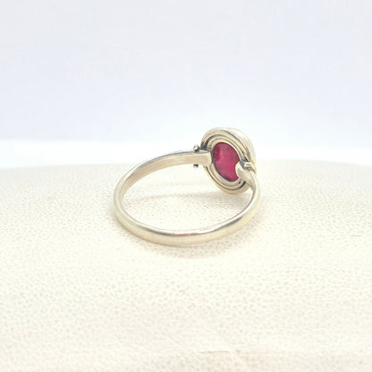 Natural Ruby Stone Ring in Sterling Silver Setting