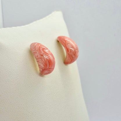 Enamel Raindrop Earrings in Gold Plated Stainless Steel