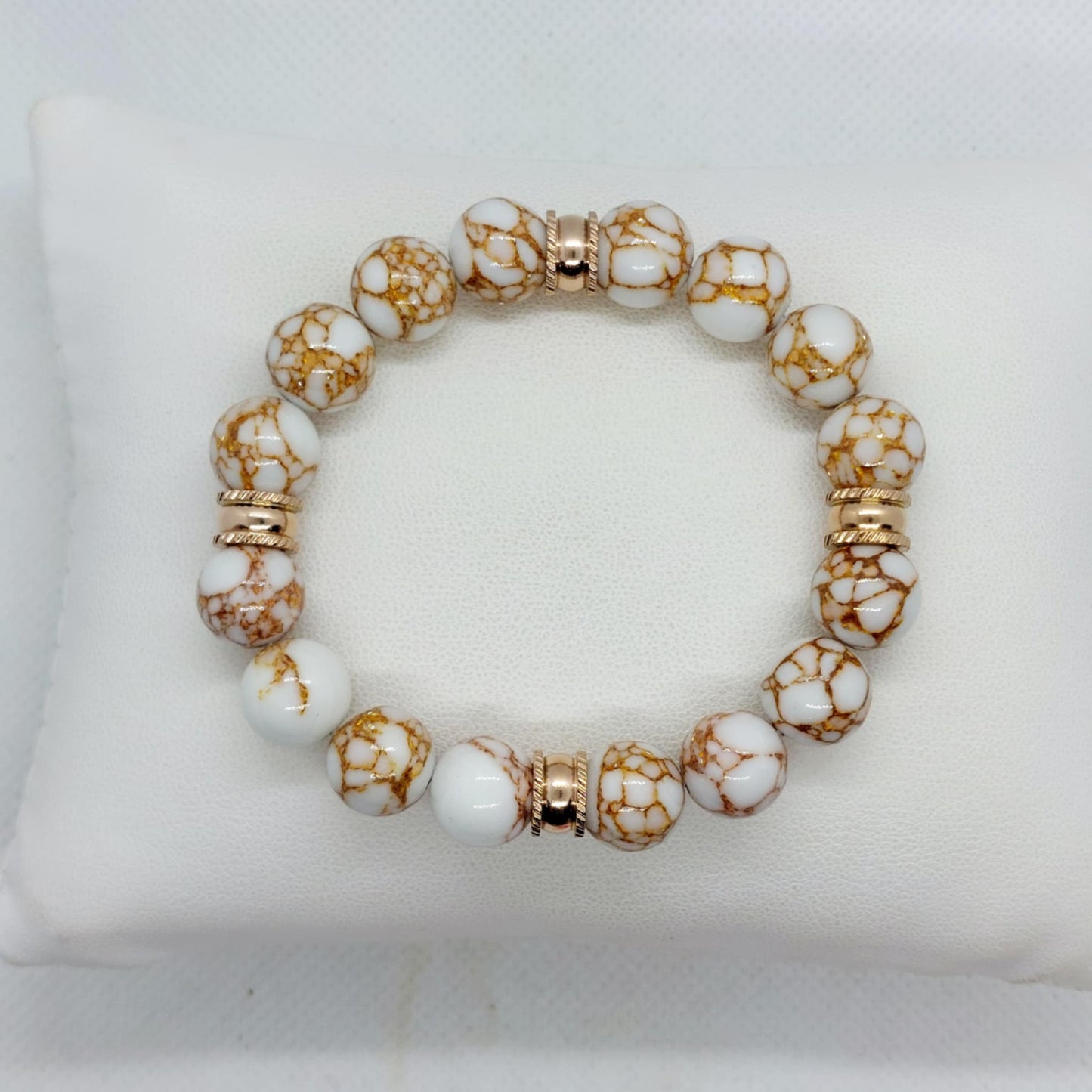 Natural Golden Howlite Bracelet in 10mm Stones