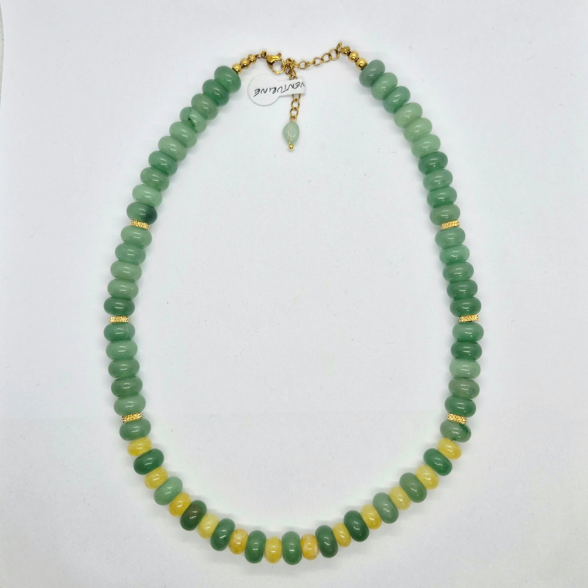Natural Aventurine and Yellow Agate Necklace Choker