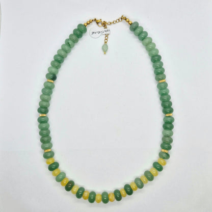 Natural Aventurine and Yellow Agate Necklace Choker
