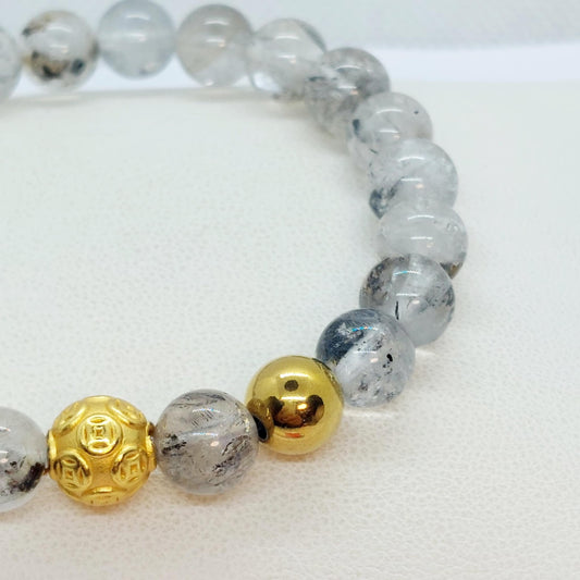 Natural Herkimer Diamond Bracelet with 9mm Stones