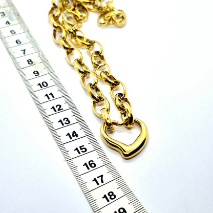 Heart Necklace in Gold Platted Stainless Steel