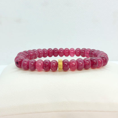 Natural Garnet Bracelet with 8x5mm Stones