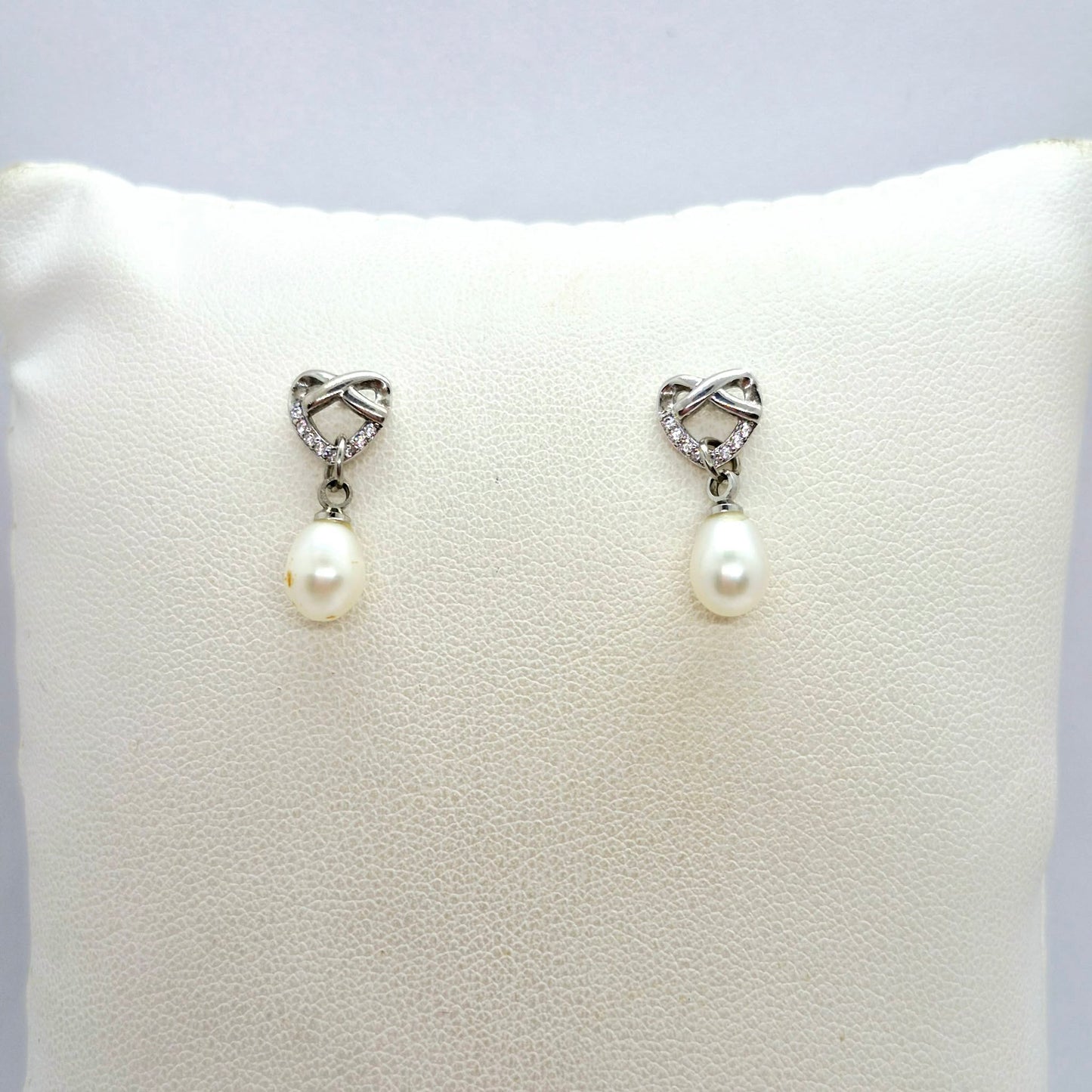 Natural Raindrop Pearl Earrings in Sterling Silver