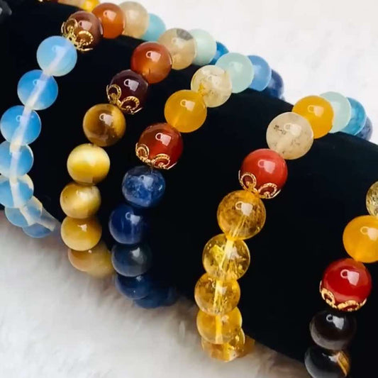 Natural Stones with the 7 Chakra's Bracelet in 10mm Stones