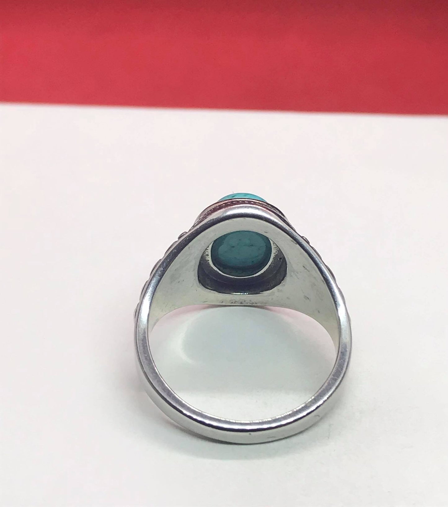 Natural Turquoise Stone Ring - Vintage Style - Sterling Silver