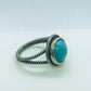 Natural Turquoise Stone Ring - Vintage Style - Sterling Silver