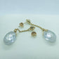 White Crystal Jewelry Set in Solid 10K Gold Lab Created