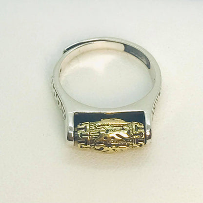 Tibetan Spinning Prayer Ring in Sterling Silver Resizeable