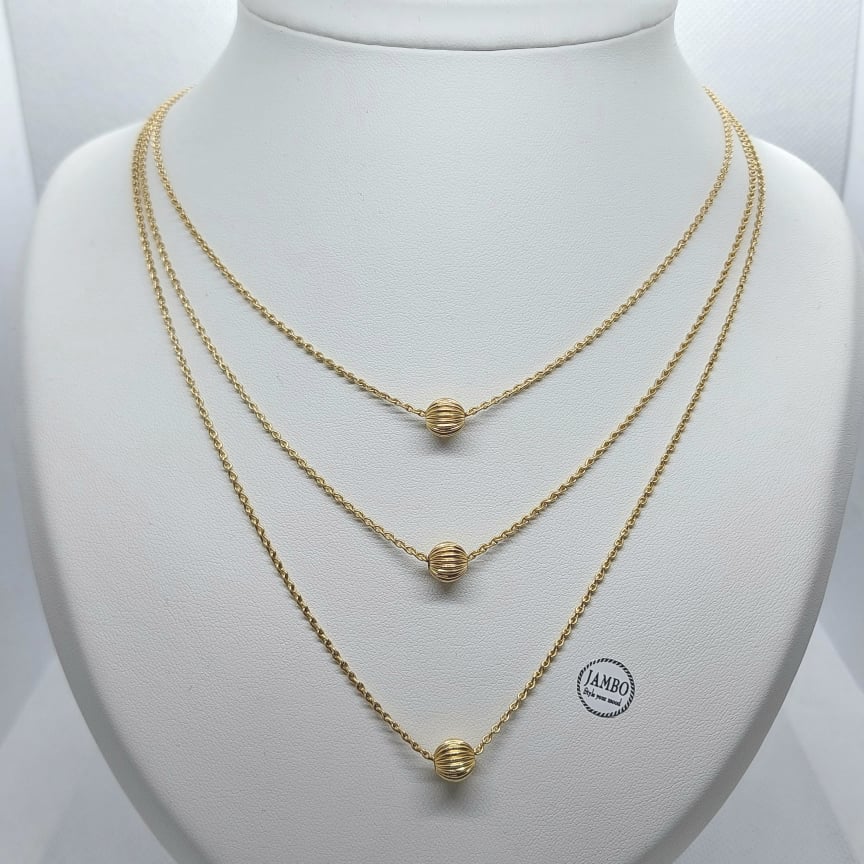 Trinity Chain Necklace - 10K Gold