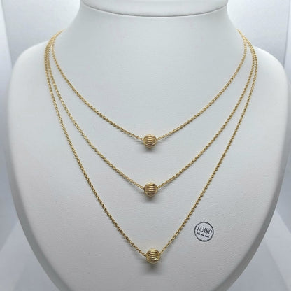 Trinity Chain Necklace - 10K Gold