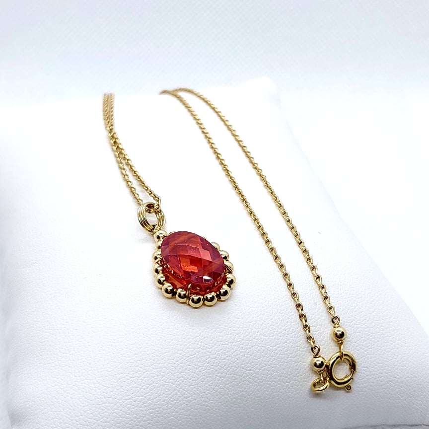 Ruby Set in Solid 10K Gold Lab Created