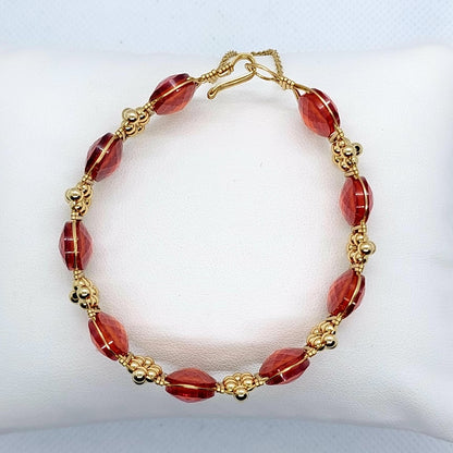 Ruby Set in Solid 10K Gold Lab Created