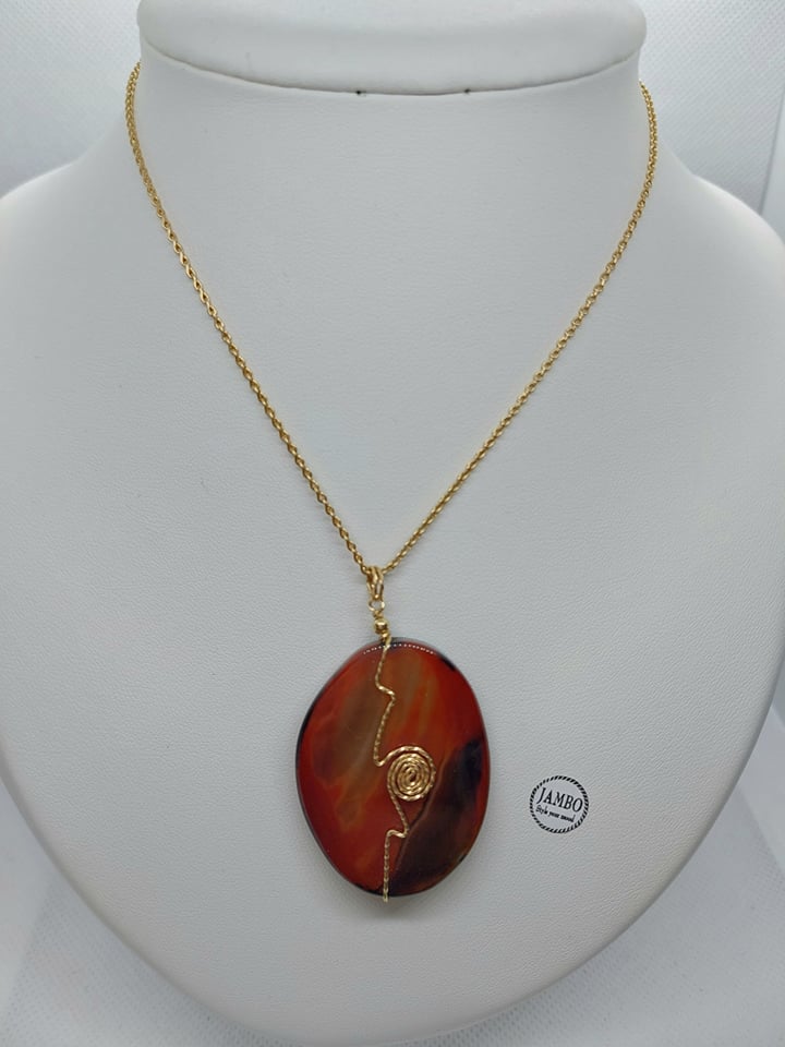 Natural Carnelian Stone Mini Set in Solid 10K Gold