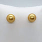 Natural Golden South Sea Pearl Earrings with 13mm Stones in Solid 14K Gold