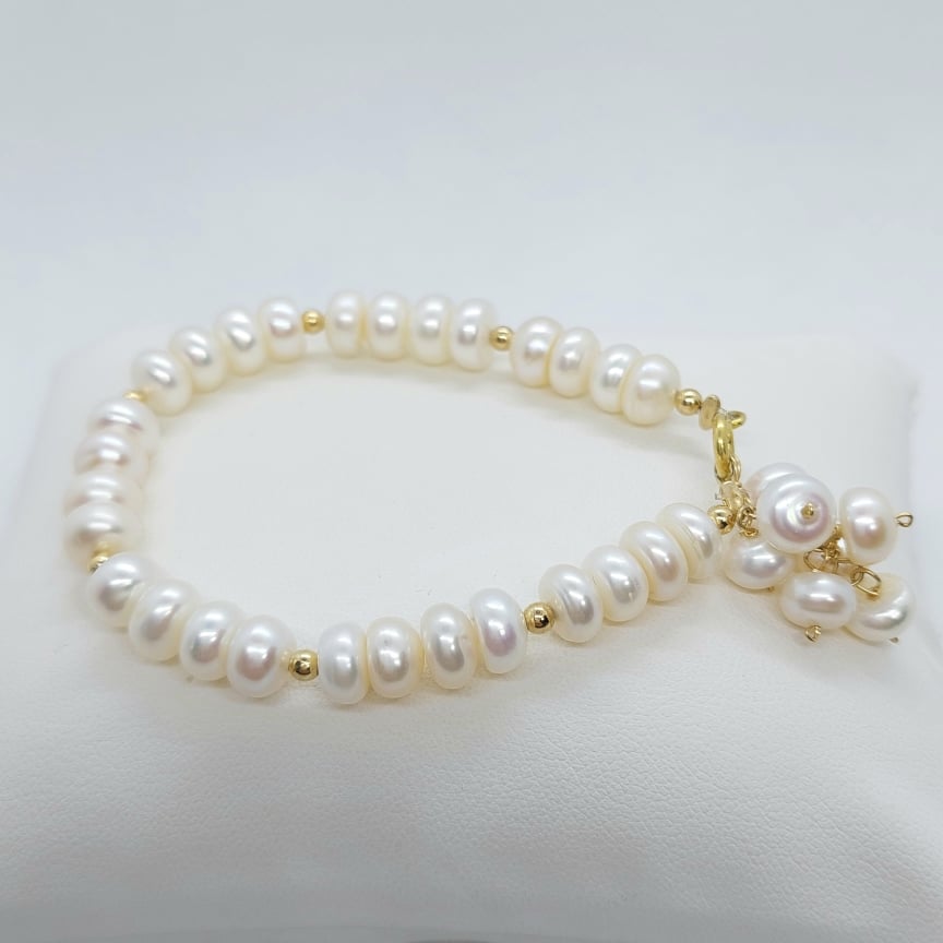 Natural Freshwater Pearl Jewelry Set - 10K Gold