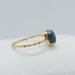Natural Green Moss Agate Ring - Sterling Silver Gold Plated