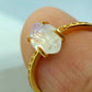 Natural Moonstone Ring - Sterling Silver Gold Plated
