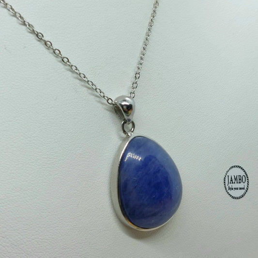 Natural Tanzanite Stone Necklace - Sterling Silver
