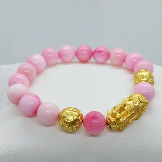 Natural Pink Jasper Stone Feng Shui Bracelet - 10mm