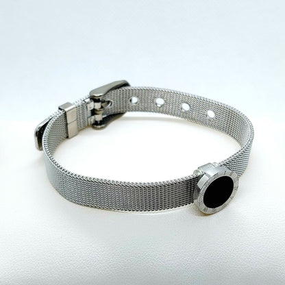Stainless Steel Silver Mesh Bracelet - Adjustable