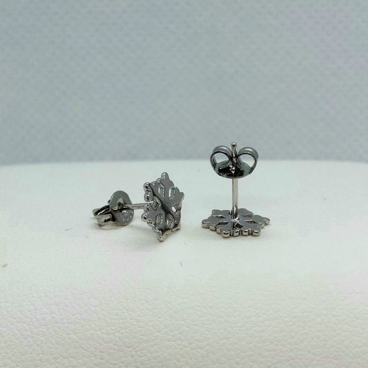 Snowflake Stud Earrings - Sterling Silver