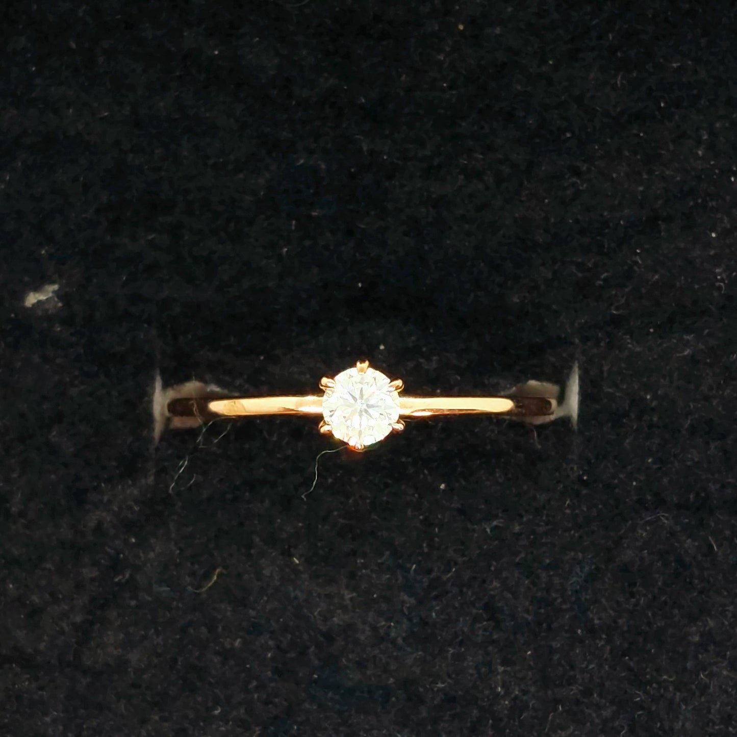 Elegant Fine Moissanite Diamond Ring in Sterling Silver 18K gold plated