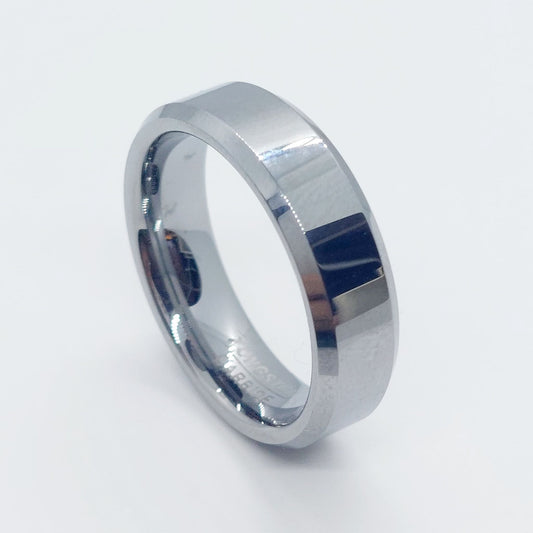 Silver Tungsten Carbide Ring - 6mm