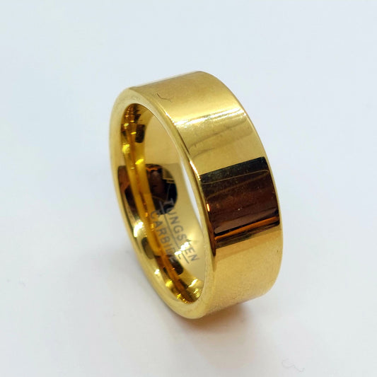 Gold Tungsten Carbide Ring - 8mm