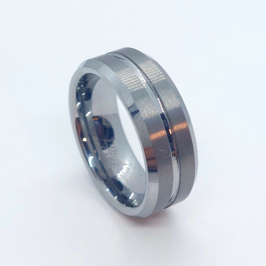 Silver Matte Tungsten Carbide Ring - 8mm