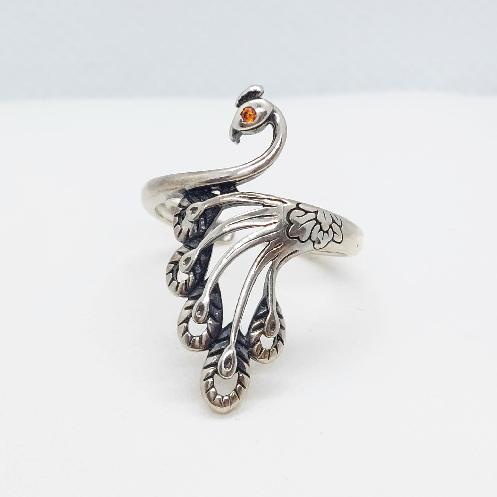 Bohemian Gypsy Peacock Design Oxidized Silver Afghani Rings – Digital Dress  Room