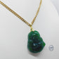 Natural Hetian Jade Buddha Pendant - Stainless Steel Necklace