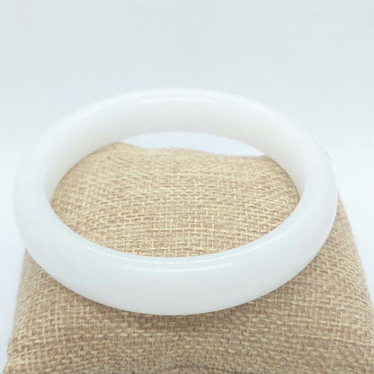 Natural White Jade Bangle - Bracelet