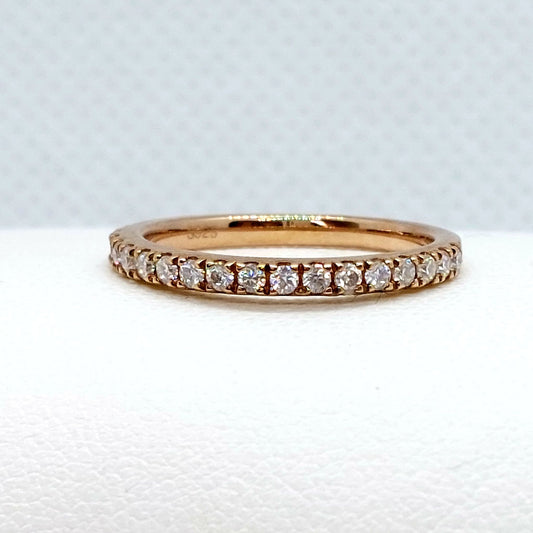 18 Stone Moissanite Diamond Ring in Rose Gold Plated Sterling Silver