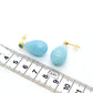 Natural Aquamarine Teardrop Earrings - Stainless Steel Gold Plated