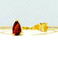 Natural Garnet & Citrine "You & Me" Ring - Sterling Silver Gold Plated - Resizeable