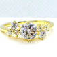 Moissanite Diamond Ring - 0,8ct - Sterling Silver Gold Plated
